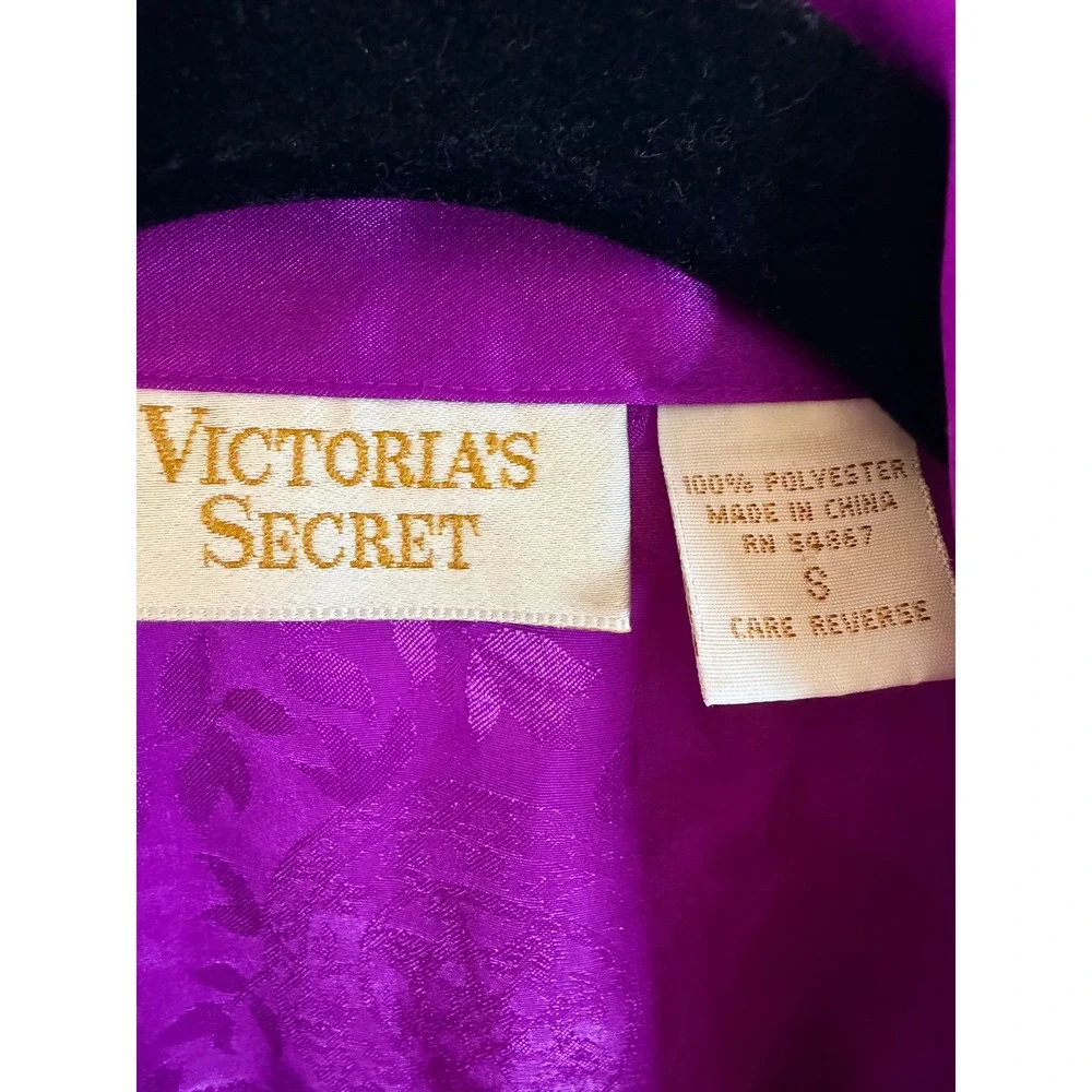 VTG Victoria's Secret‎ Womens S Magenta Satin Floral Damask Pajama Set Y2K